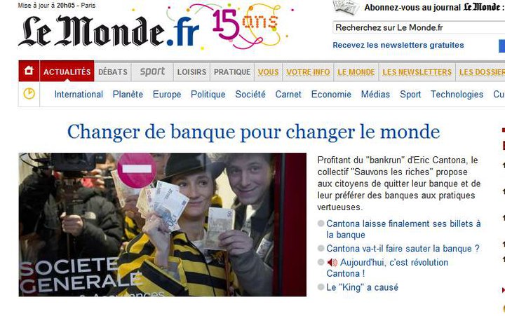 Retour sur l’action Sauvons les riches – Je change de banque